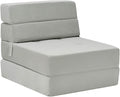 Giantex Convertible Sofa Bed Floor Couch Sleeper Folding Futon Guest Bed Modern Chaise Lounge Upholstered Padded Cushion Large Accent Chair Living Room Bedroom Gray