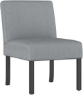 vidaXL Slipper Chair Light Grey Fabric (100% Polyester) Solid Wood Plywood
