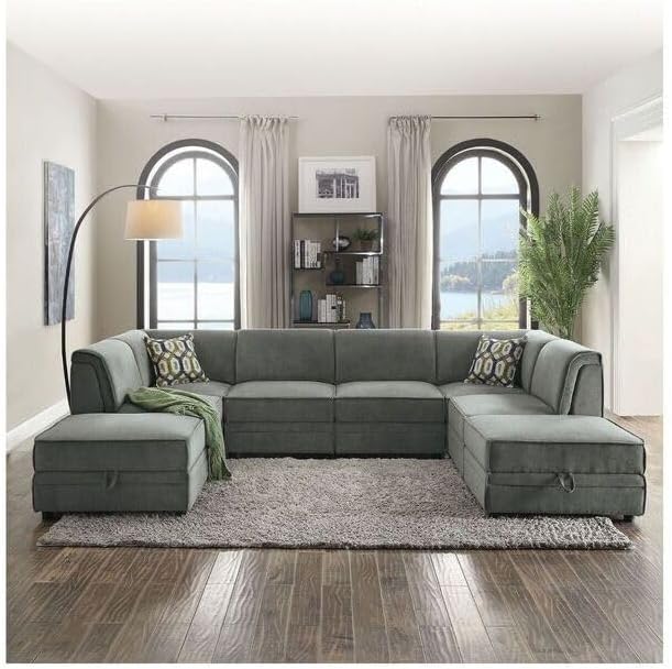 Maykoosh Velvet Armless Chair - Modern Living Room Seating - Gray