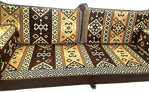 mysticalanatolia Arabic Majlis Sofa Arabian Couches 75''L x 27''W x 4''H for Home Living Room Patio Bohemian Oriental Floor Seating Furniture Indoor Outdoor Lounge Loveseat Futon Sofas