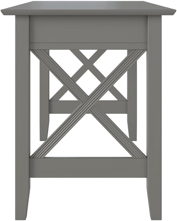 Baroque Desk with Drawer - Grey Home Office Desk Stylish Writing Table Solid Hardwood Desk Functional Workspace