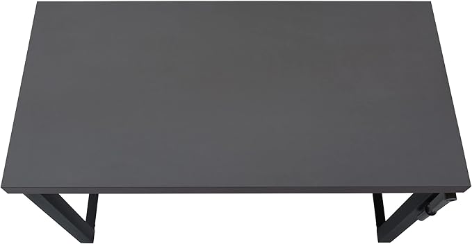 Penau Adjustable Computer Desk for Home Office Modern Grey Laminate Surface Black Metal Legs 47.25 Inchs Long Suitable for Small Spaces