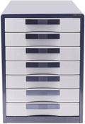 7-Shelf Stackable File Cabinet Lockable File Cabinet Desk Storage Desktop File Cabinet