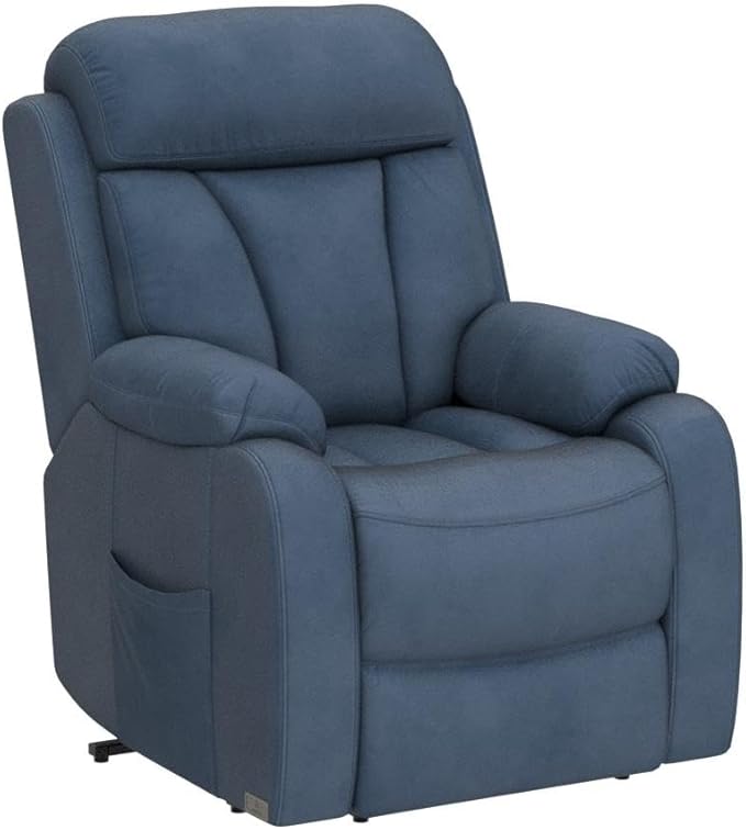 cinkehome Small Power Lift Recliner for Elderly Lift Chair Recliners Electric Recliner Chairs for Seniors Remote Control Adjustable Side Pocket (Navy Blue)