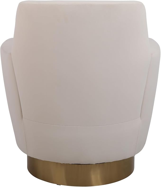 Swivel Barrel Chair Swivel Accent Chairs Armchair for Living Room Reading Chairs for Bedroom Comfy Round Barrel Chairs with Gold Stainless Steel Base (Beige)