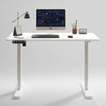 Electric Adjustable Desk Standing Desk Ergonomic Rising Computer Table Gaming Desk for Home and Office Computer Table 55 Lift-Up Desk (White)