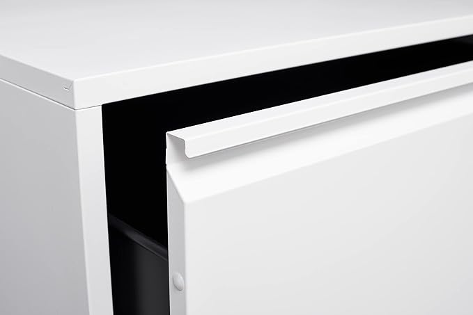 Generic Biometric Fingerprint Lateral File Cabinet Large Drawer Metal Filing Cabinet with Hanging Rod for Letter A4 documents and so on for Home Office Using Assembly Required White