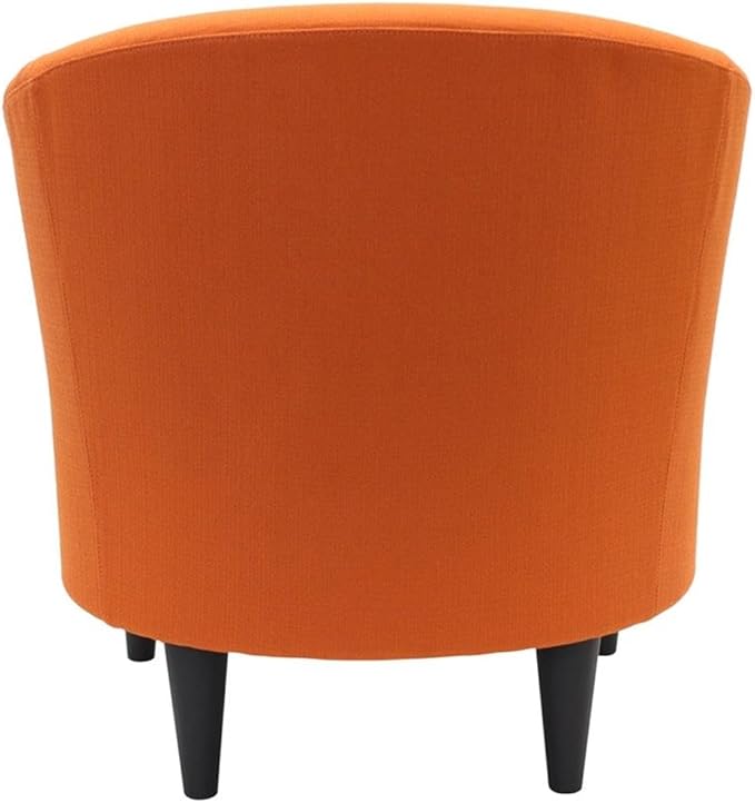 Pemberly Row Traditional Fabric Club Chair 17.5 Seat Height Polyester Upholstery Orange Finish Durable Construction Padded Seat Accent Chair for Living Room or Bedroom