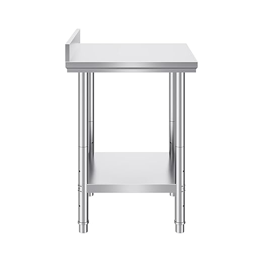 Mophorn Stainless Steel Table Work Table 24 x 24 x 34 Inch Commercial Food Prep Worktable Heavy Duty Prep Worktable Metal Work Table with Adjustable Feet for Restaurant Home and Hotel