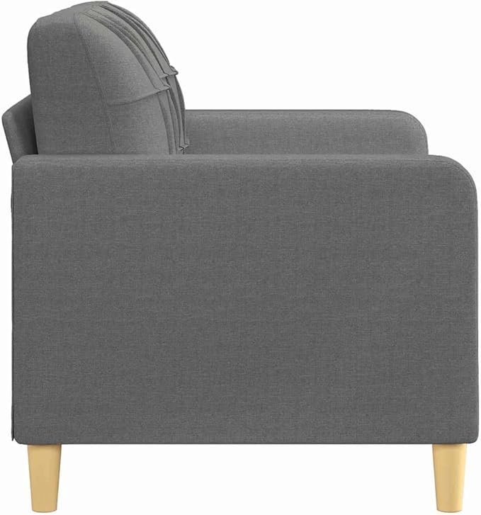 vidaXL Dark Gray 2-Seater Sofa with Polyester Fabric Metal Frame and Comfortable Padding - Compact Design for Modern Home Styles