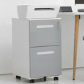 3-Drawer Mobile Filing Cabinet with Lock Metal Filing Cabinet to be Installation Required (2 Drawer Grey + Metal)