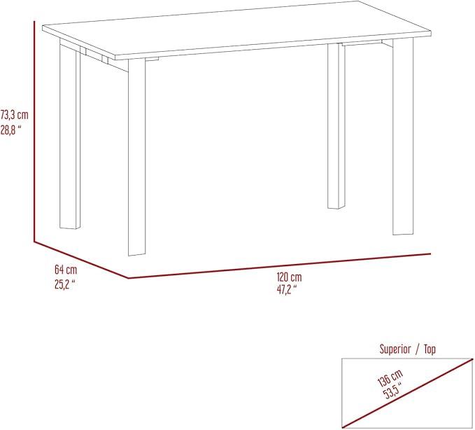 Writing Desk Bobex Modern Office Desk for Home Mahogany Finish