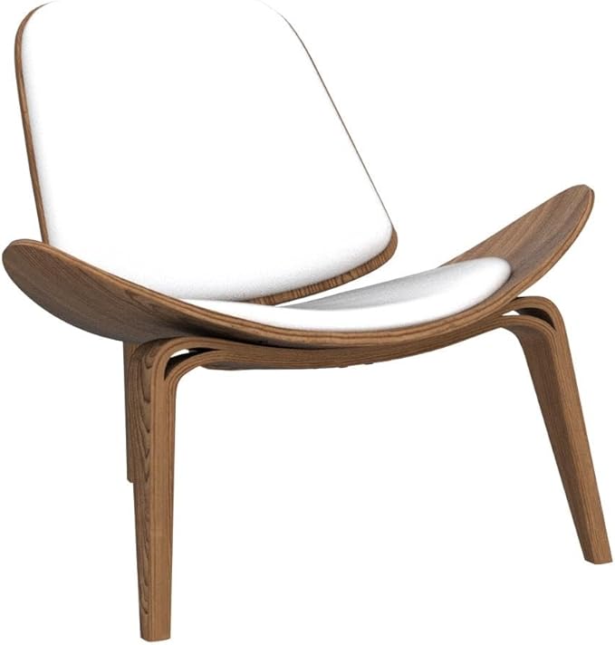 OAKHAM Comfy Shell Chair Mid Century Modern Accent Chair for Living Room and Bedroom with Protective Foot Pads Ergonomic (Oak Brown)