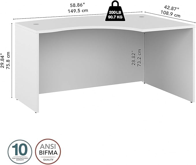 Bush Business Furniture Studio L-Bow Desk Shell