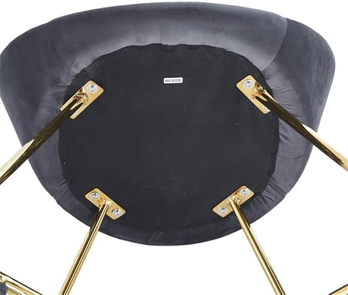 Pemberly Row Modern Velvet Accent Chair Set Gray Upholstery 2-Piece 32 H x 20 W x 19 D Foam Cushion Tall Curved Backrest Gold Metal Base Contemporary Glam Living Room or Den Seating
