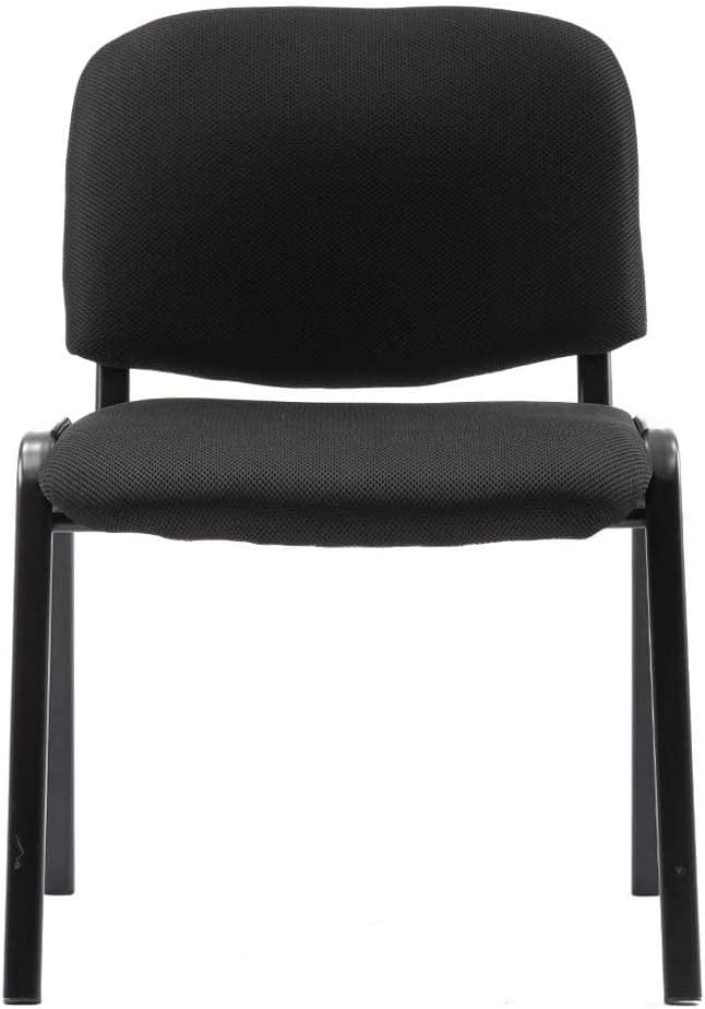 Stackable Mesh Office Chairs Set of 5 Armless Conference Room Chairs No Wheels Waiting Room Guest Chairs with Metal Frame for Reception Training Meeting Event Black