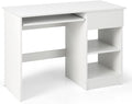 MEDIMALL Home Office Computer Desk with Storage Multifunctional Writing Desk with Keyboard Tray Pull-out Drawer &amp CPU Stand PC Workstation with Adjustable Shelf for Bedroom Study Office Whi