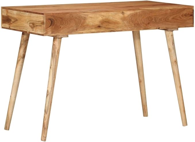 Wooden Writing Computer Desk with 1 Drawer and 1 Compartment Home Office Desk Writing Study Table PC Desk Workstation for Bedroom 45.3x19.7x29.9 Solid Wood Acacia