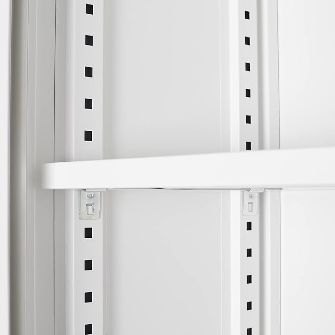 Ball &amp Cast 41.97 Metal Storage Cabinet with Locking Doors and Adjustable ShelfFolding Filing Cabinets w/Solid Steel Tube Locking Shaftfor Home OfficeSchoolGarageWhite