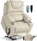 Large Power Lift Recliner Chair Sofa with Massage and Heat for Big and Tall ElderlyInfinite PositionsDual MotorCup HoldersExtended FootrestVelvet Home Theater Seat