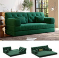 5-in-1 Folding Convertible Sofa Bed Loveseat Sleeper with Pull-Out Bed Floor Sofa Modular Futon Couch 79 Oversized Corduroy Upholstered Boneless Couch for Living Room Bedroom Lounge Green-C