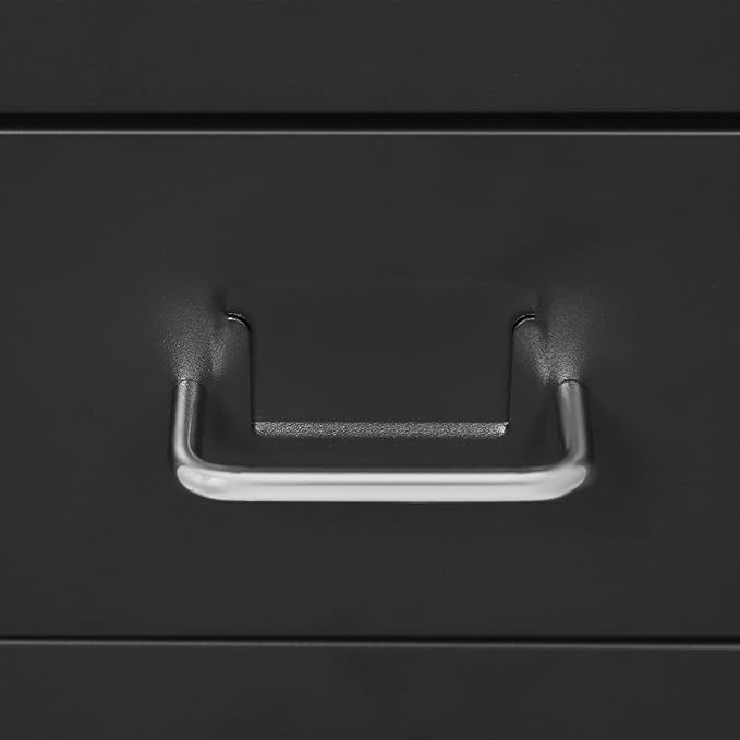 6-Drawer Vertical File Cabinet with Lock Metal Filing Cabinet Mobile Rolling Storage for Legal/Letter/A4 Files Cold-Rolled Steel Construction 17.64-22.05 lbs/Drawer (Black)