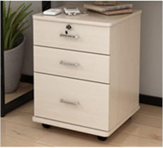 HASMI Filing Cabinet 3 Drawer Wooden Office Cabinet File Storage Cabinet with Lock Floor Stand Wheel Design Movable File Organizer Office Supplies Storage Cabinet (Color : G) yuqing2022