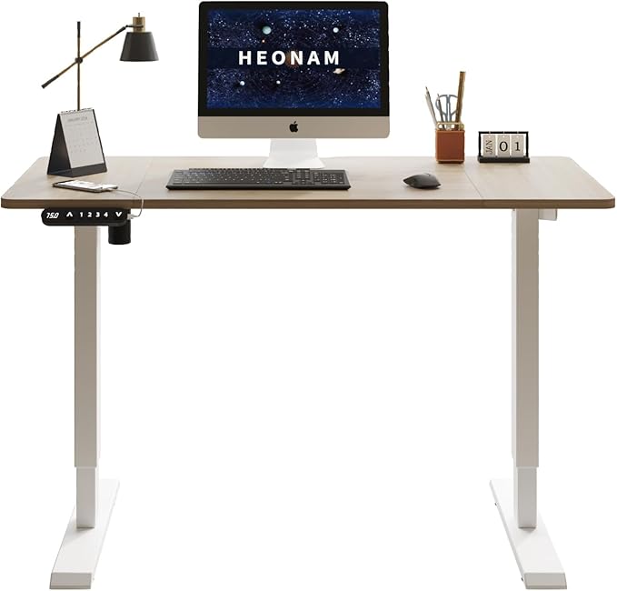 48 Inch Electric Standing Desk with USB Charging Port Height Adjustable Sit Stand Desk with Memory Presets Spacious Desktop and Sturdy Metal Frame for Home Office
