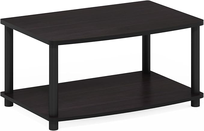 Furinno Turn-N-Tube Printer Stand with Storage 2-Tier Printer Table Under Desk Printer Stand for CPU Office Supplies Home Office Dark Walnut