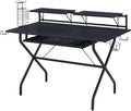 Acme Hartman Wooden Top 2-Shelf Computer Desk with Keyboard Tray in Black