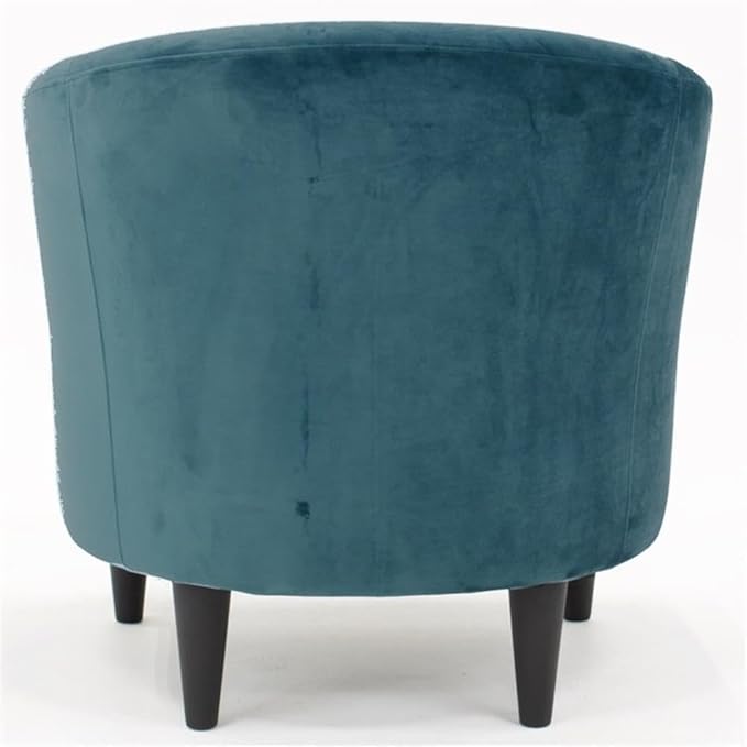 Pemberly Row Traditional 17.5 Polyester Fabric Club Chair Blue Finish Padded Seat Durable Construction 32 H x 30.5 W x 27.5 D Comfortable Accent Chair for Living Room or Bedroom