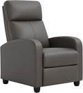 BestMassage | Recliner Chair | No Massage Function | Pu Grey | with Lumbar Support Adjustable Push Back Wide Armrests Footrest &amp Padded Seat | Easy Assembly | for Living Room Home Theatre