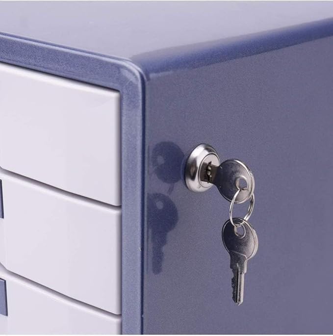 File Cabinets File Cabinet 7 Drawers Desktop Storage Box Home Office Cabinet Desktop Archives Desktop Data Storage File Box StorageBlueOne Size
