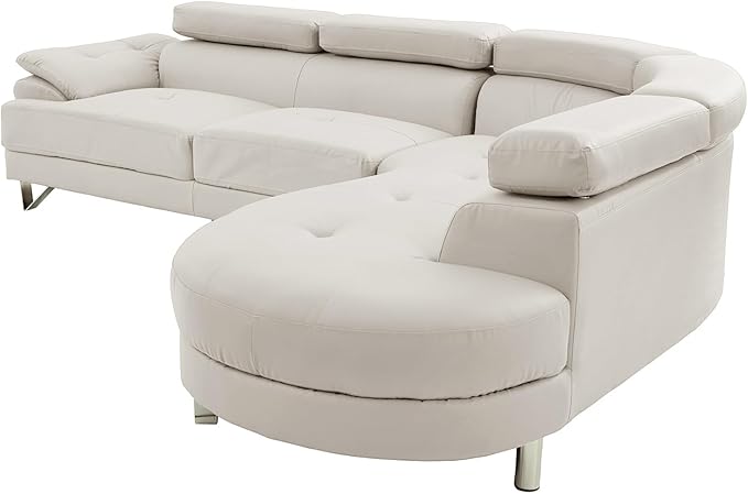 Poundex F6984 Bobkona Isidro Faux Leather sectional