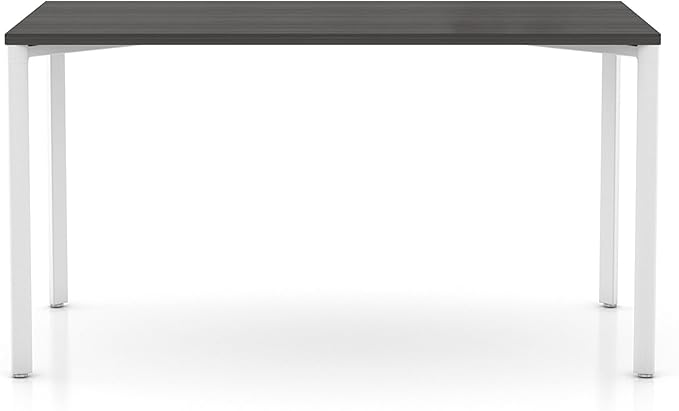 Laura Davidson Furniture Hudson Executive Desk Minimalist Commercial-Grade Computer Desk Writing Desk for Home Office Modern Desk (Dark Grey Top with White Legs)