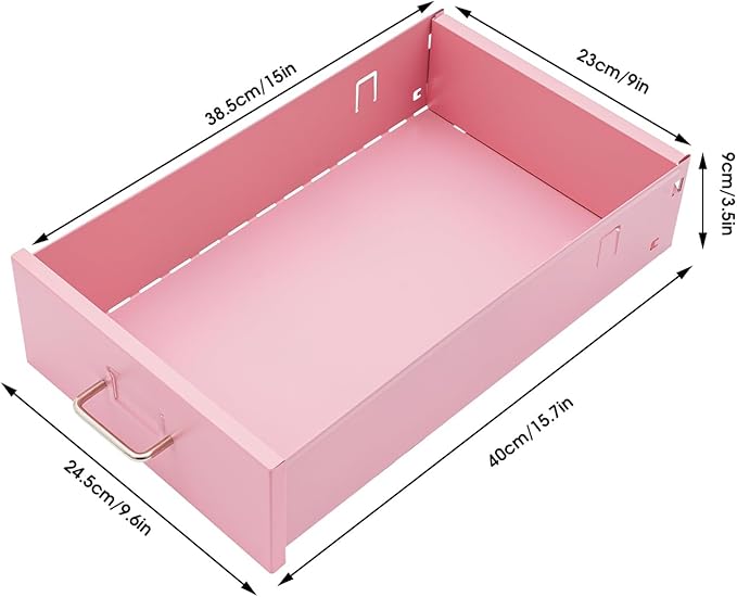 3-Tier Vertical File Cabinet Metal Mobile File Cabinet with Lock+Wheels Lockable Filing Cabinet with 2 Keys Rolling File Cabinets with Lock for Home Office (Pink)
