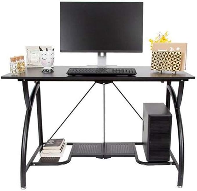 Origami 2-Pack Folding Table Desk Portable Office Furniture with Rolling Wheels Black