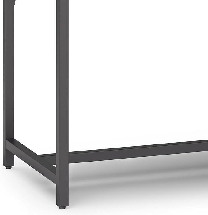 SIMPLIHOME Banting Desk - 72 Inch Wide Solid Wood and Metal Writing Desk in Medium Saddle Brown Modern Industrial Home Office Computer Table for Study with 2 Drawers and Flip-Down Keyboard Tray