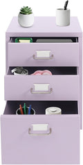 File Cabinet 3 Drawer Filing Cabinet with Wheels Metal Under Desk Storage Cabinet for Home Office Commercial Hanging File Folders Organizer for Letter/A4 Size(Purple)