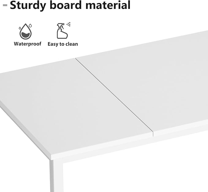 SogesGame 70.8 Inch Computer Office Desk Gaming Writing Work Study Large Table for Home Office Metal Frame Modern Simple Style White
