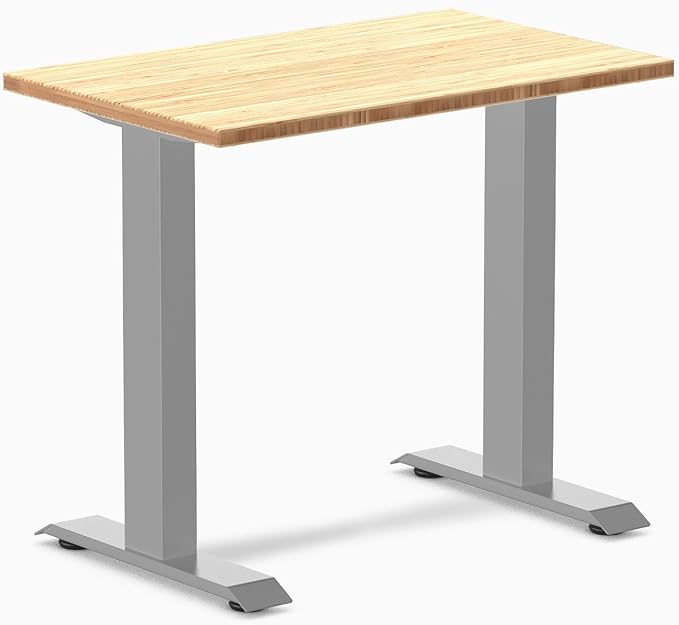 Desky Zero Mini Bamboo Desk 40 x 24 inches Fixed Height Writing Desk with Natural Bamboo Top and Matte Black Steel Frame Compact Office Desk for Home Study or Workstation