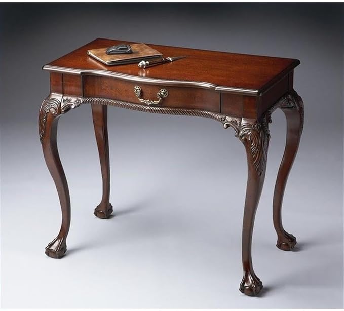 Beaumont Lane Traditional Wood Writing Desk Cherry Finish 35 W x 20 D x 30.25 H Elegant Home Office Desk Sturdy Construction Timeless Design for Office or Study Room