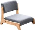 Damedai Japanese Floor Chair Tatami Zaisu Legless Chair Back Support Great for Reading Meditating Living Room Balcony (Grey with Fabric)