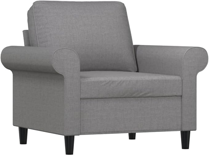 vidaXL Sofa Chair with Footstool Light Grey