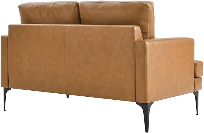 Modway Evermore Vegan Leather Upholstered Loveseat Tan