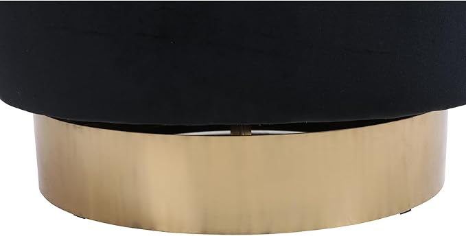 360° Swivel Barrel Accent Chair Comfy Round Accent Chairs with Gold Iron Base &amp Dual-Layer Cushion Modern Lounge Reading Armchair Upholstered Sofa Chair for Living Room Bedroom(Velvet Black)