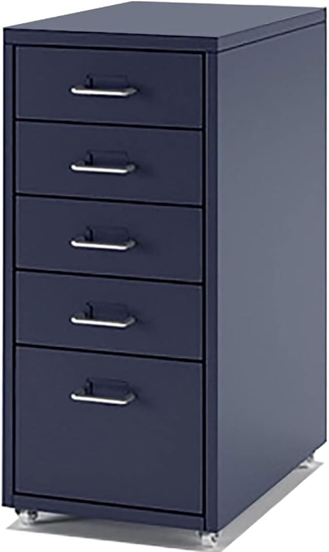 Aimeryup Drawer 5-tier/6-tier/8-tier File Cabinet Metal Clip with Wheel Storage Desk Cabinet Office Study Bedside(Size:28X41X69CMColor:A)