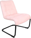 Upholstered Durable Metal Modern Chair with Soft Cushion Pink - Ideal for Bedrooms Living Rooms Dorms Indoor Spaces Accent and Lounging