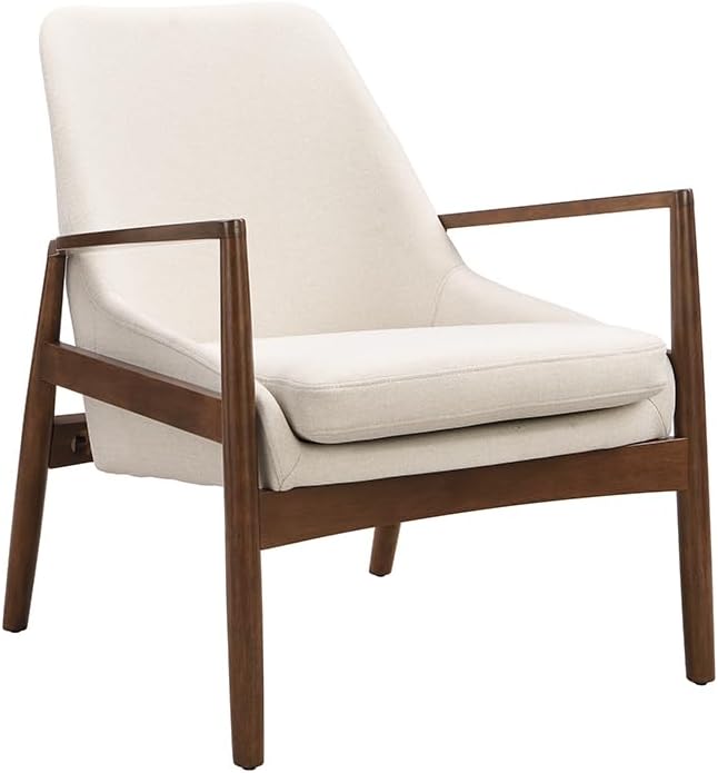 Accent Chair Mid Century Modern Armchair with with Solid Wood e Reading Leisure Chair with High Back for Living Room