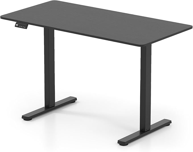 Tangkula 48 x 24 Electric Standing Desk Ergonomic Height Adjustable Sit to Stand Desk with LED Display &amp 2 Memory Height Settings Headphone Hook Home Office Desk (Black)